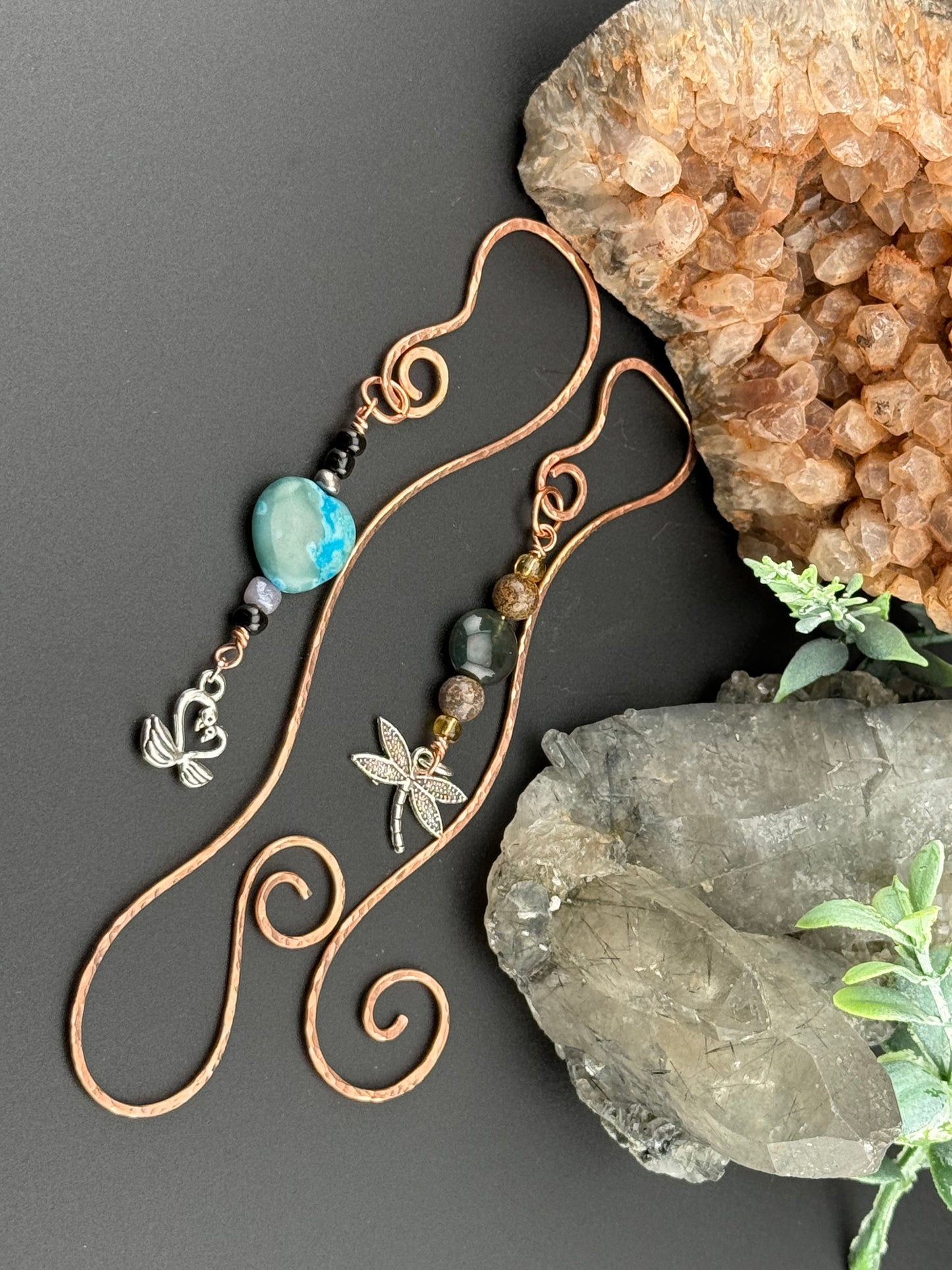Spiral copper bookmark