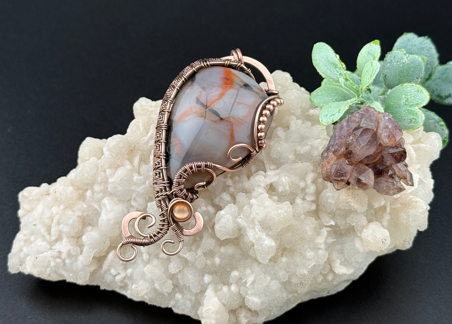 Petrified wood pendant