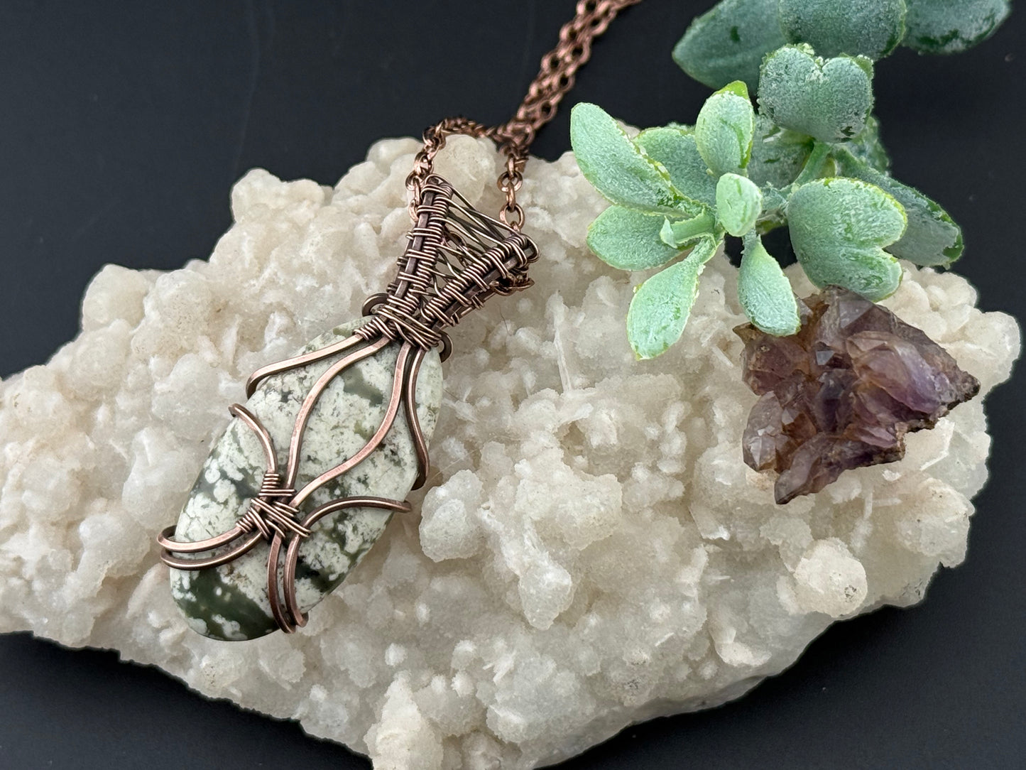 Green Moss Agate Pendant