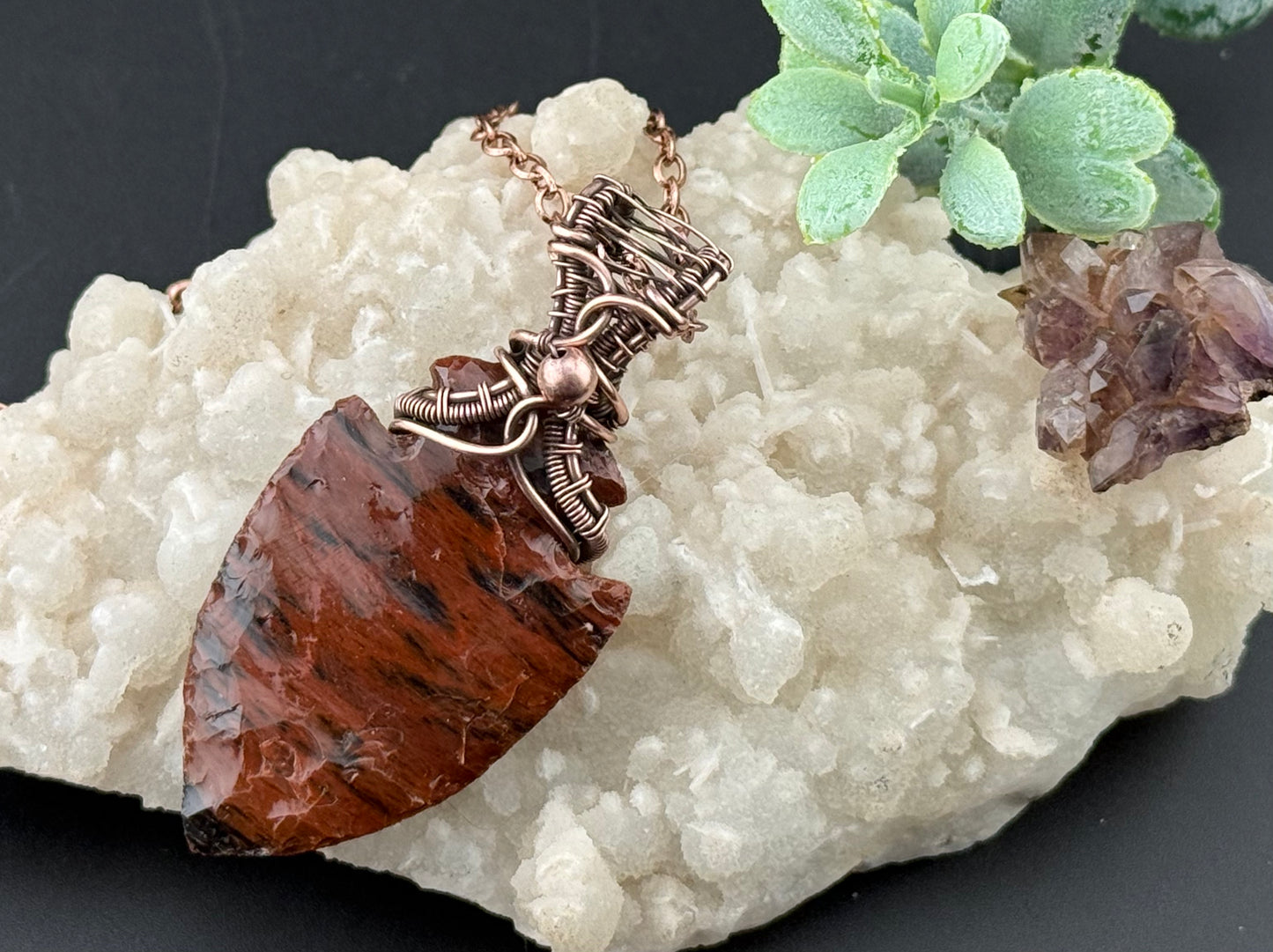 Mahogany Obsidian Arrowhead Pendant