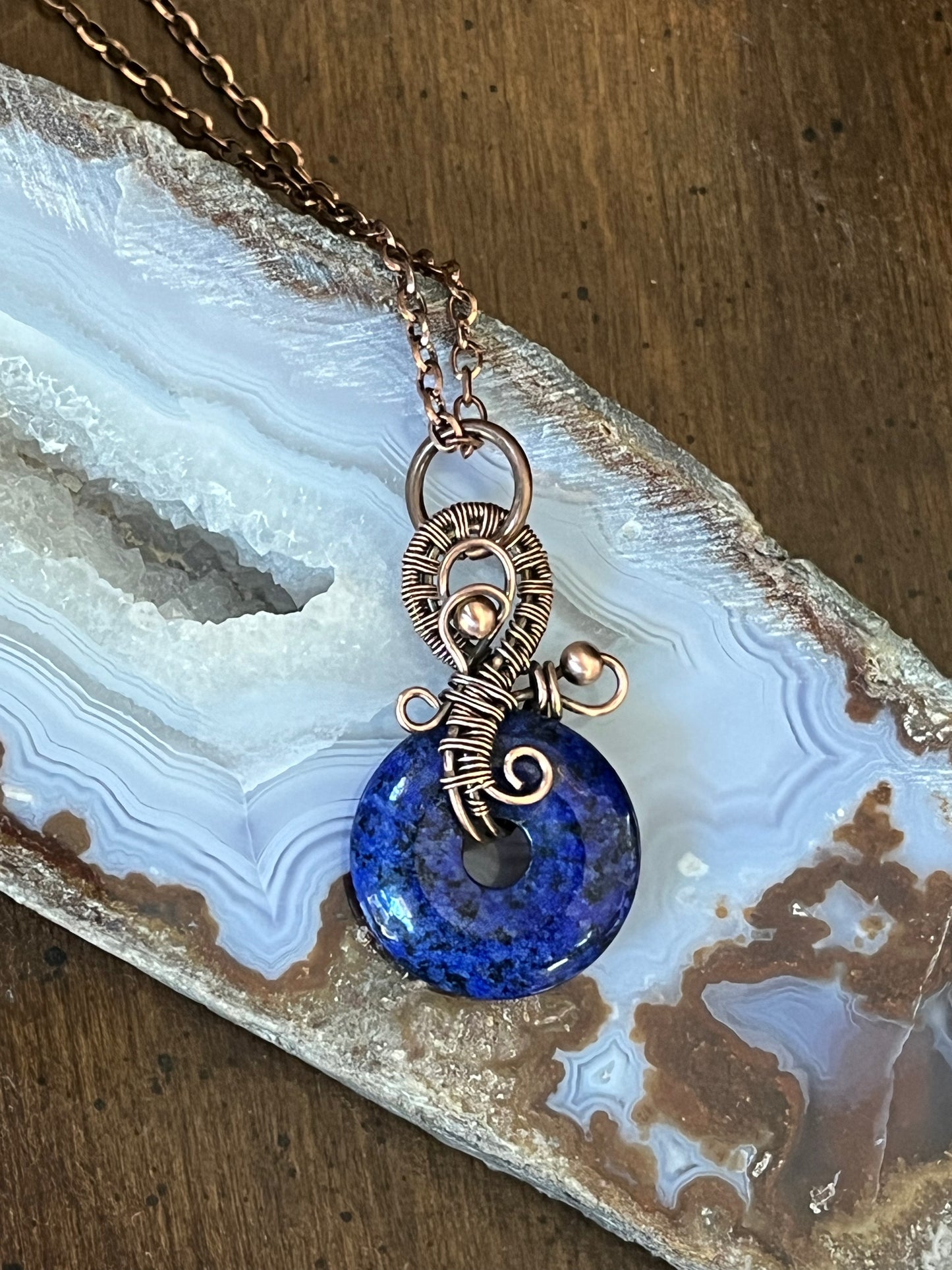 Lapis Lazuli Donut Pendant