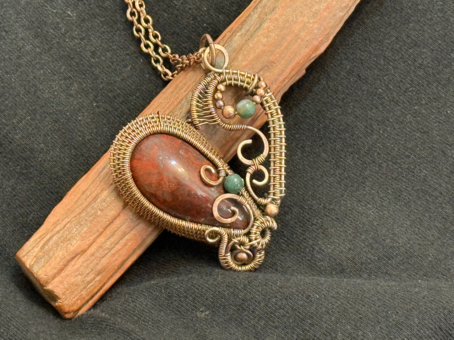 Open Jasper Heart Pendant