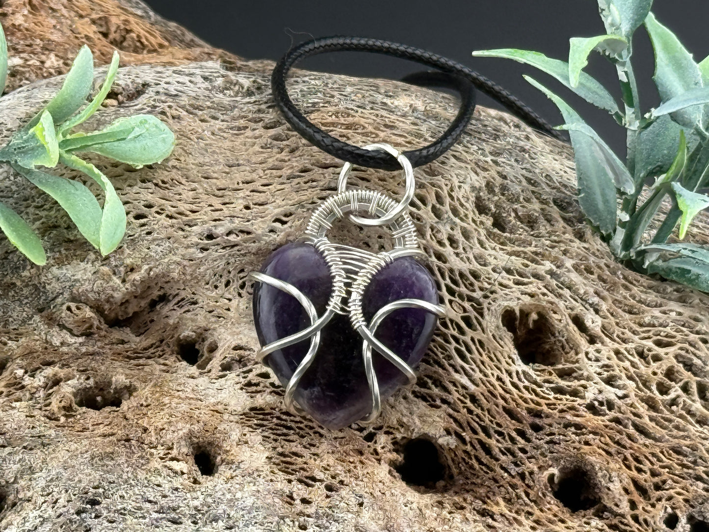 Amethyst Heart Pendant