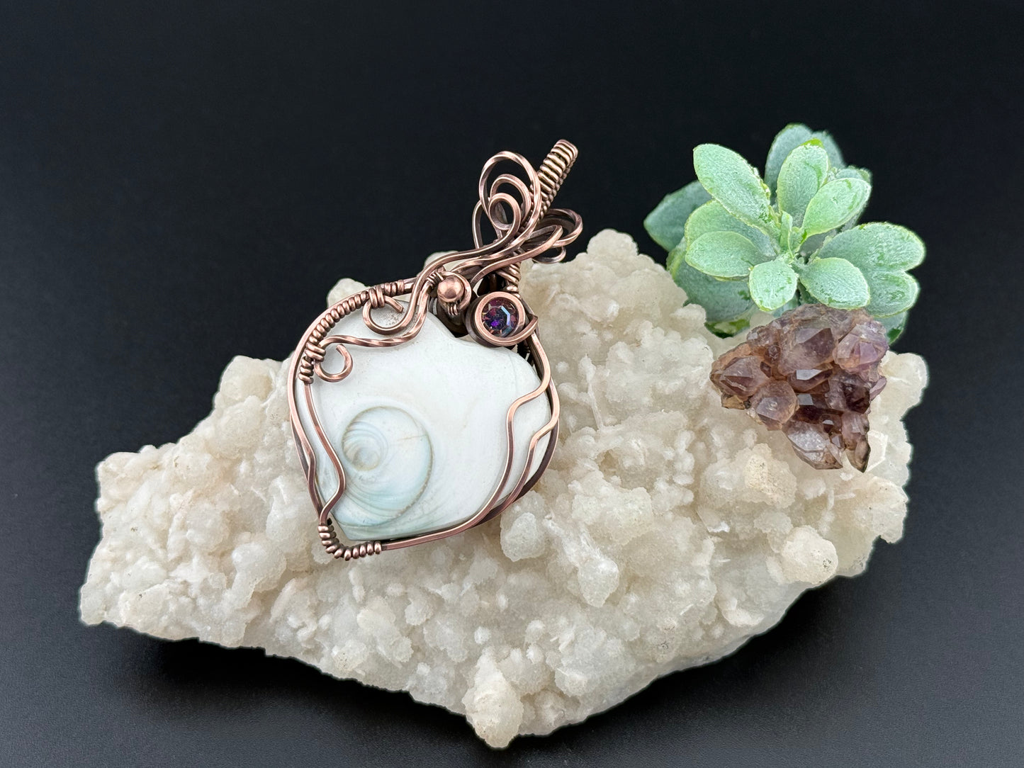 Shiva Eye Shell Heart Pendant