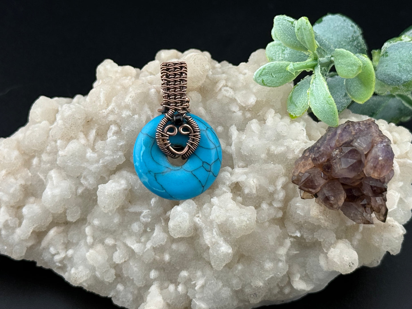 Howlite Donut Pendant