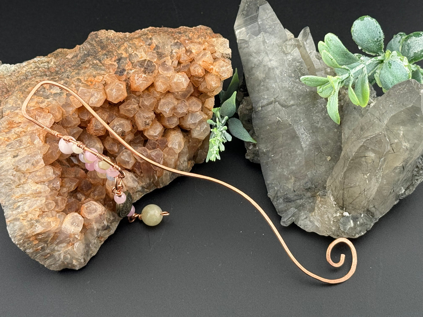 Spiral copper bookmark