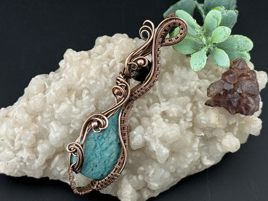 Amazonite & Rutile Quartz Pendant