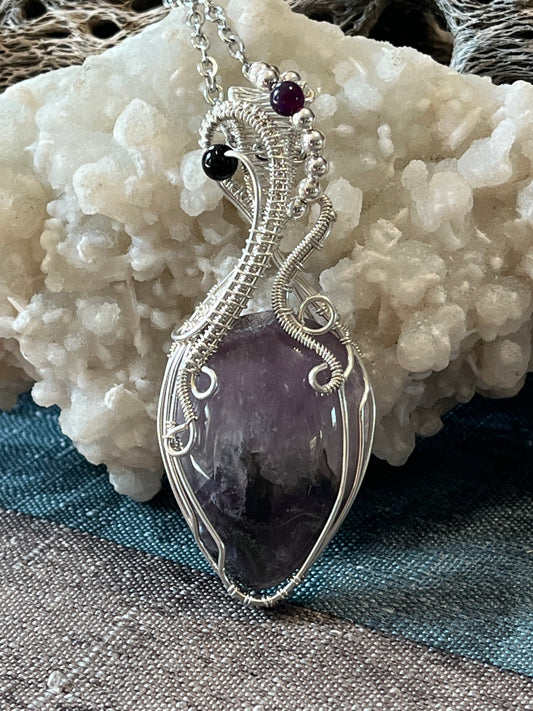 Chevron Amethyst/Sterling Silver Pendant