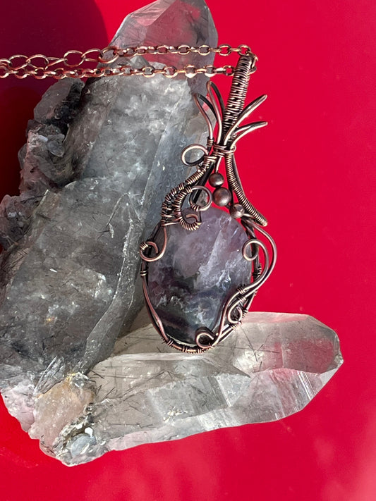 Chevron Amethyst Pendant