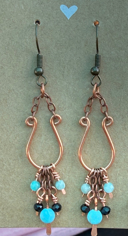 Horseshoe dangle earrings