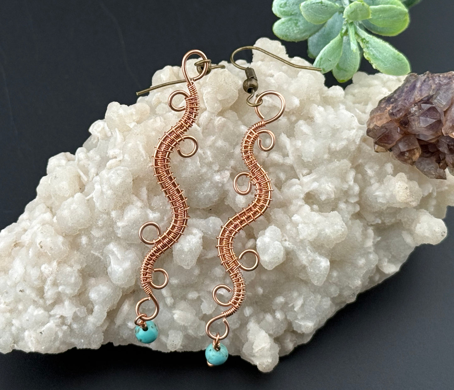 Woven Copper Earrings