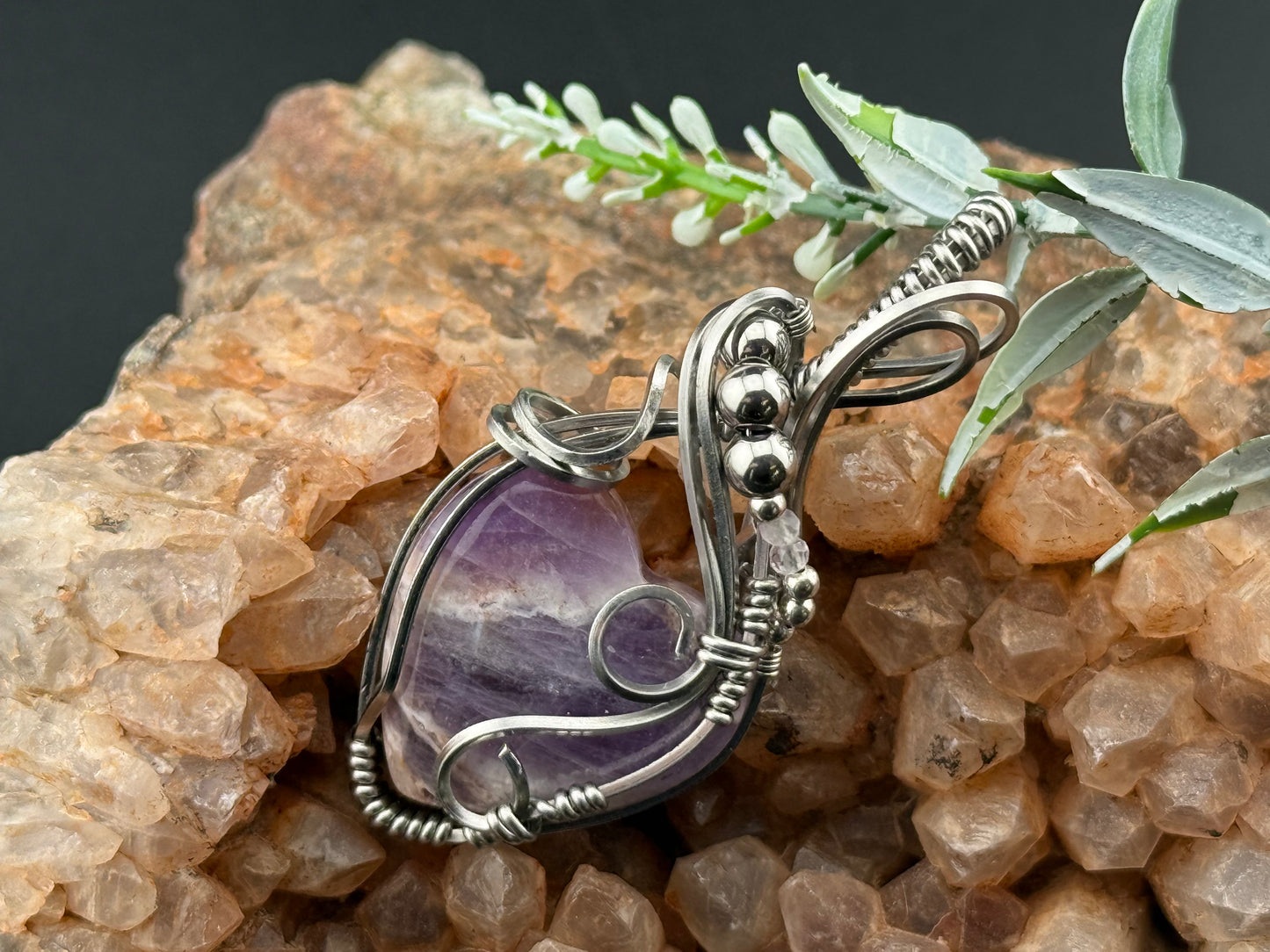 Amethyst Heart Pendant