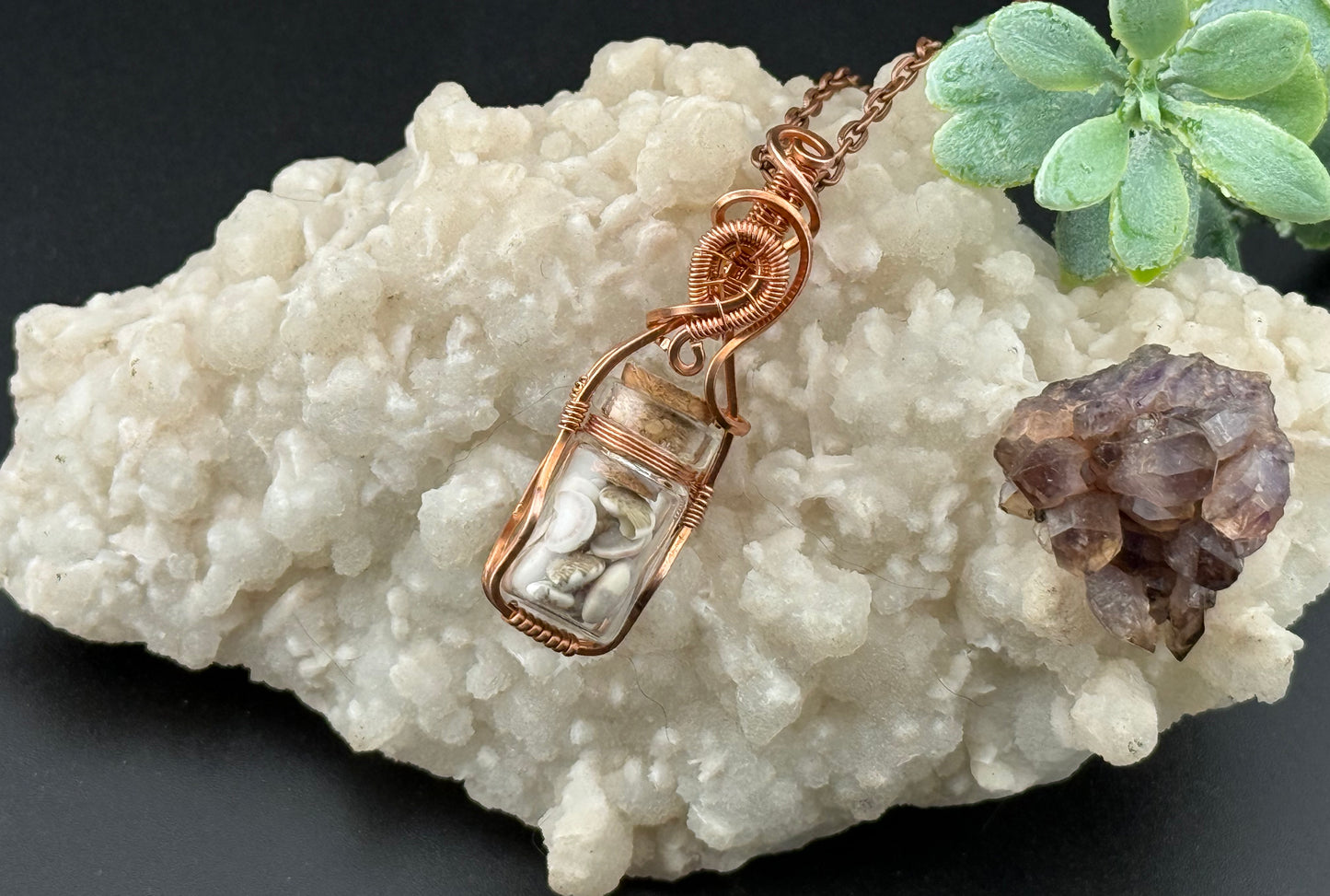 Seashell bottle pendant