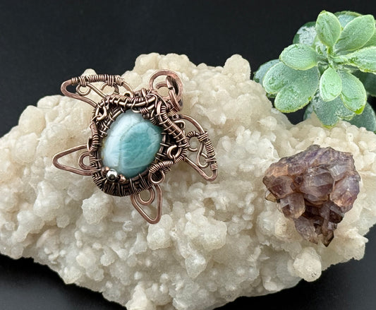 Larimar Sea Turtle Pendant