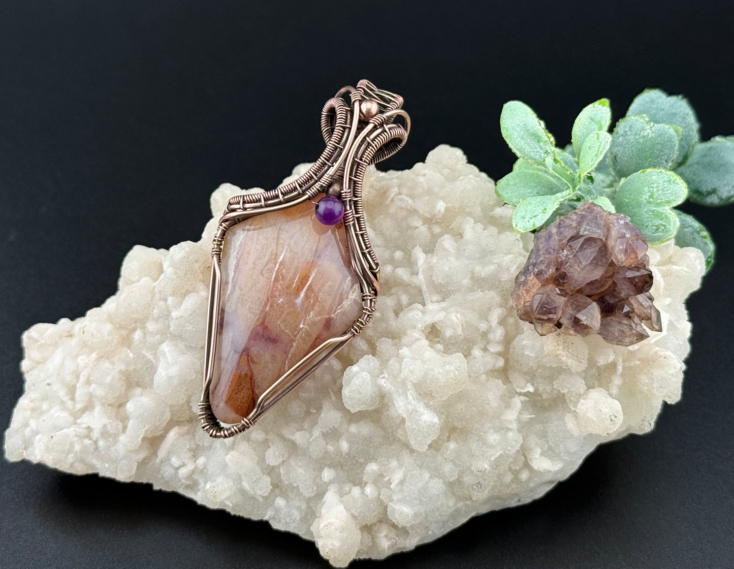 Petrified wood pendant