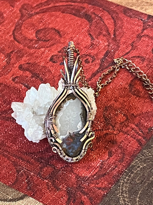 Fourth of July Agate Pendant