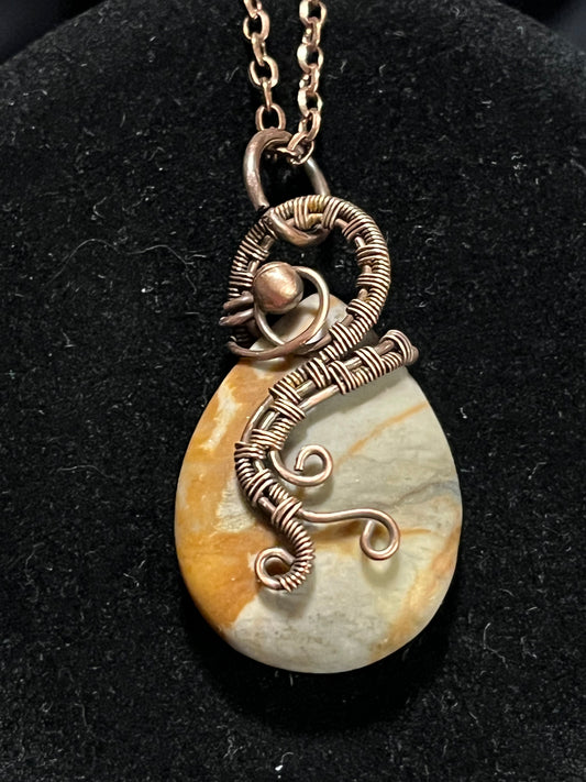 Painted Jasper Pendant