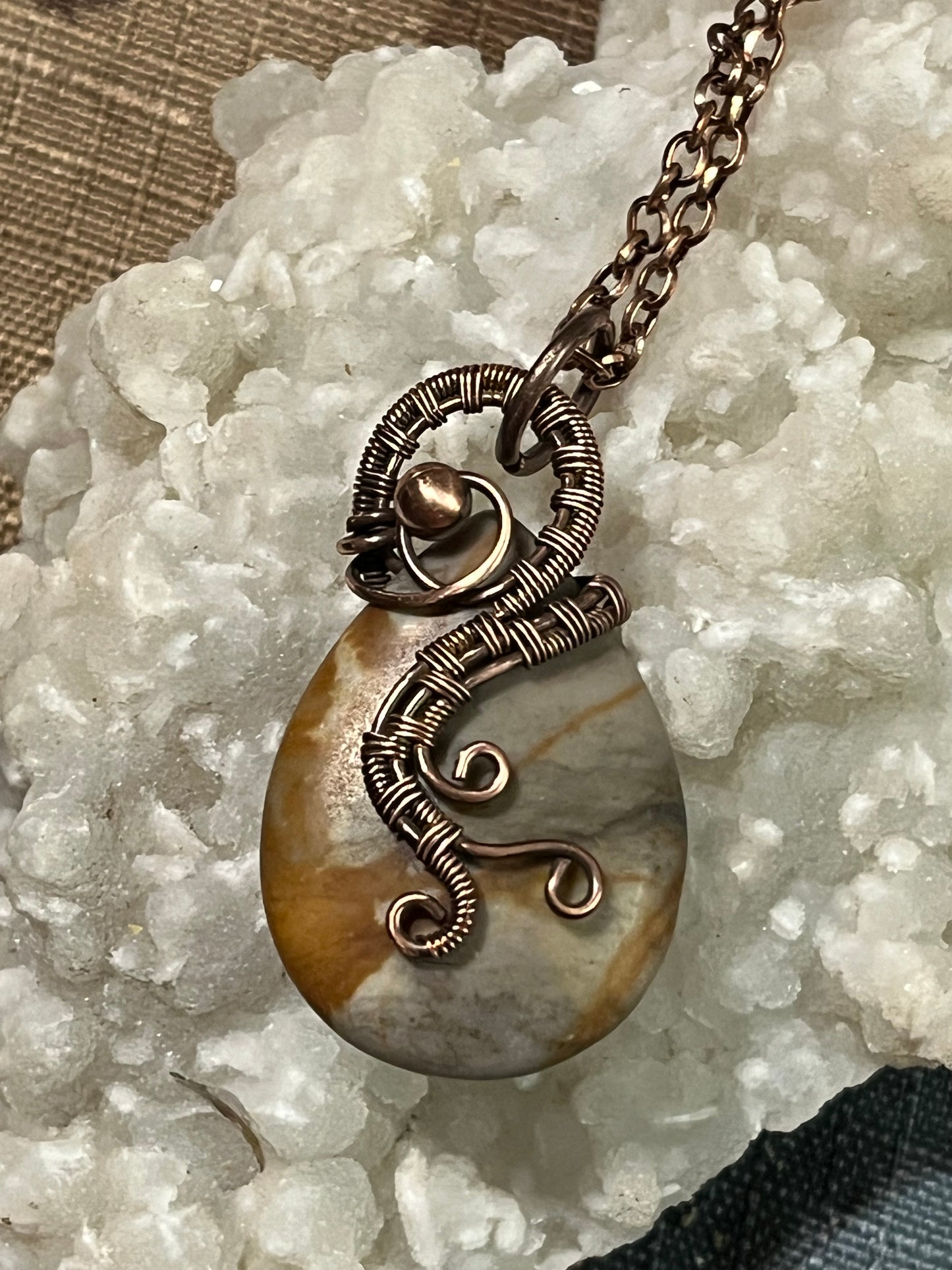 Painted Jasper Pendant