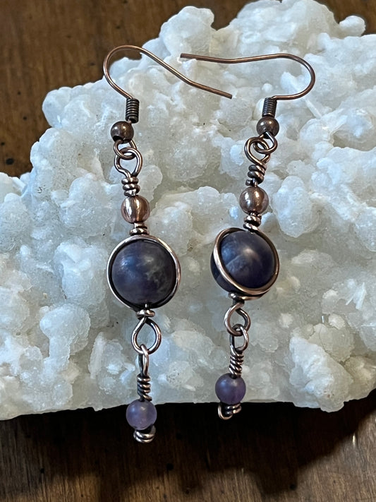 Amethyst bead earrings