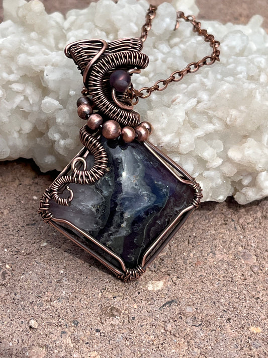 Chevron Amethyst Pendant