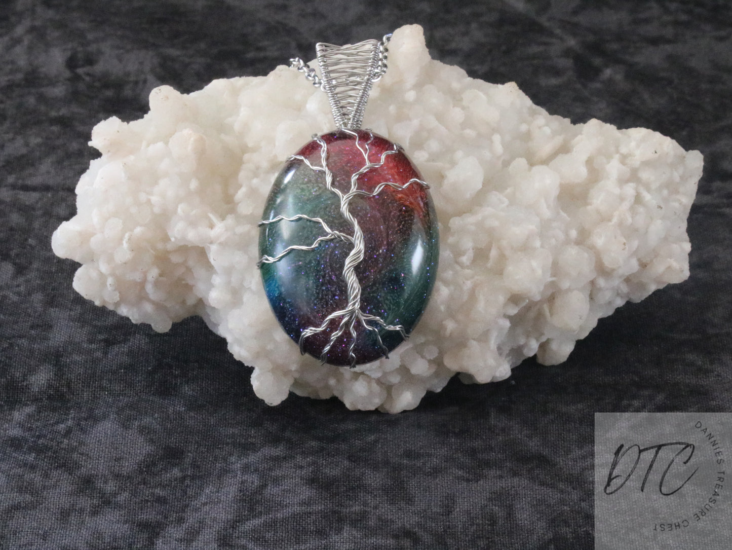 Resin Galaxy Tree of Life Pendant