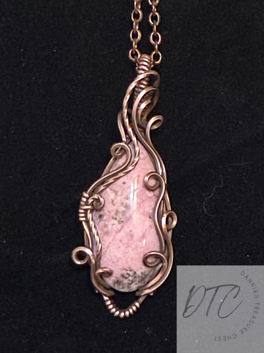 Rhodonite/Copper Pendant