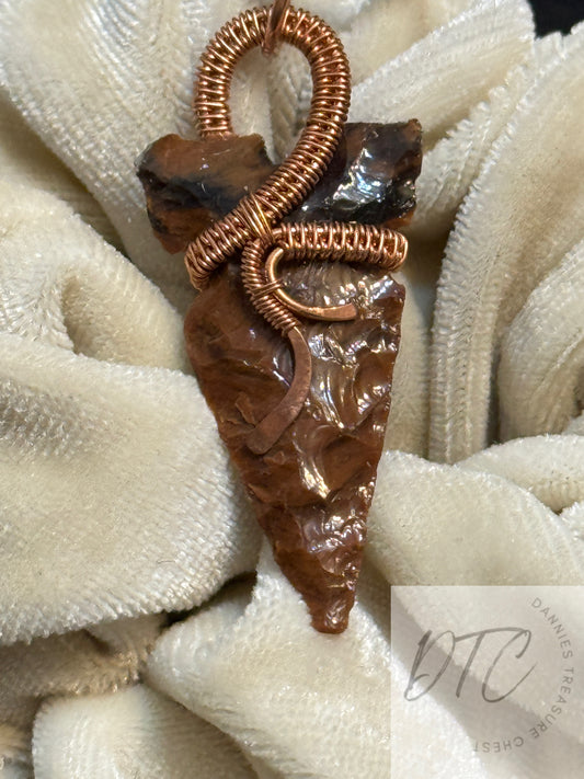 Mahogany Obsidian Arrowhead Pendant