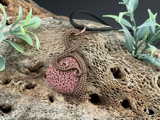 Lava Stone Heart Pendant