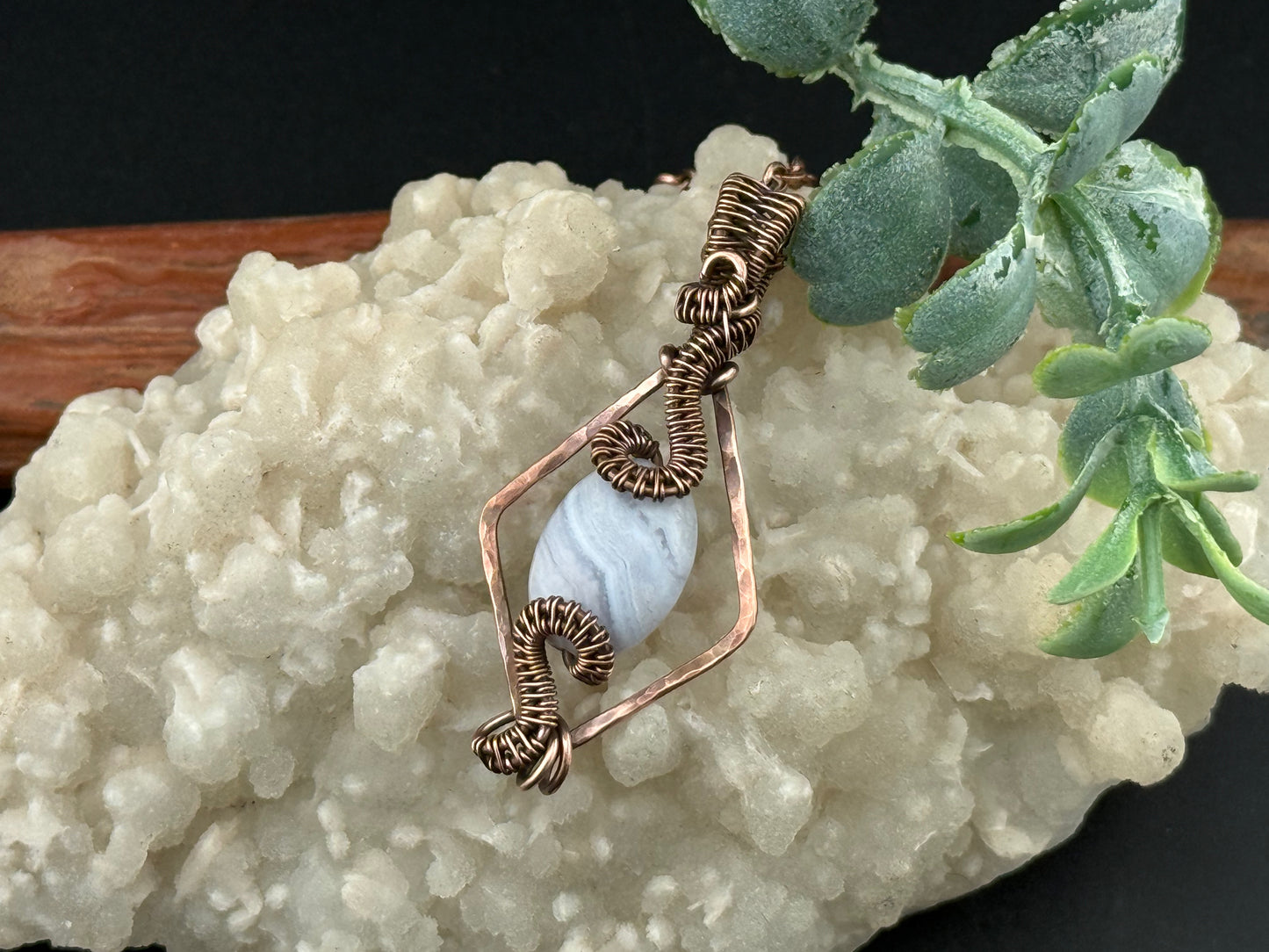 Blue Lace Agate Pendant