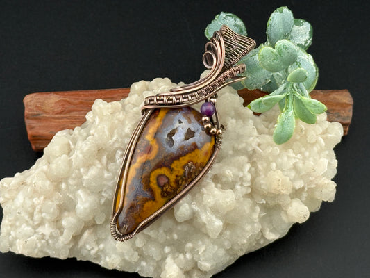 Fire Moss Agate Pendant