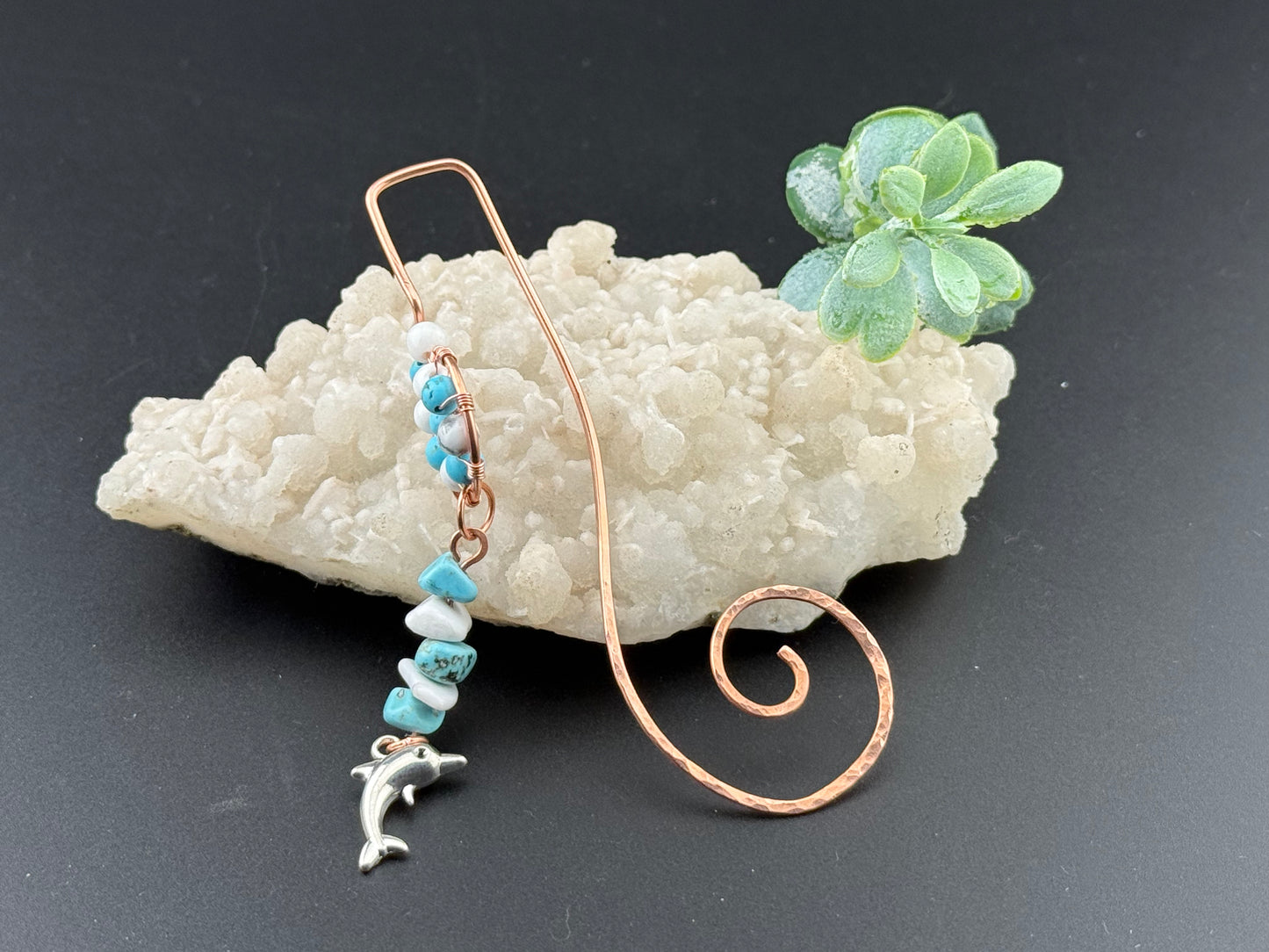 Spiral copper bookmark
