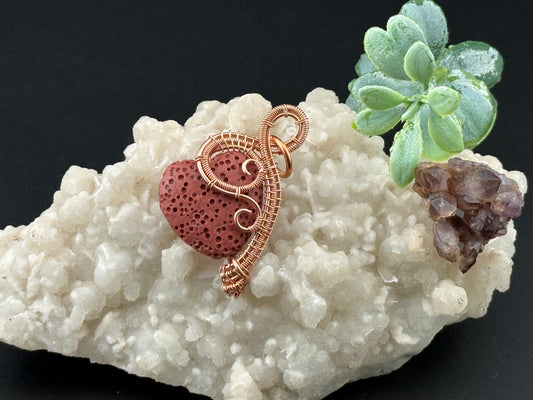 Lava Stone Heart Pendant