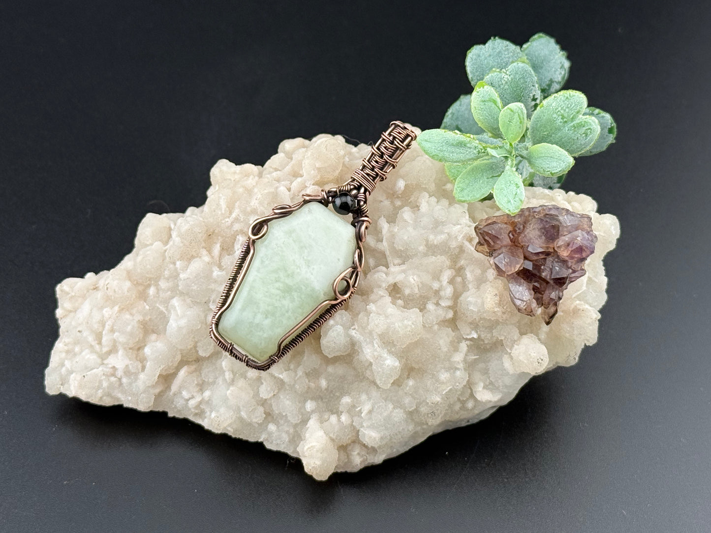Green Adventurine Coffin Pendant