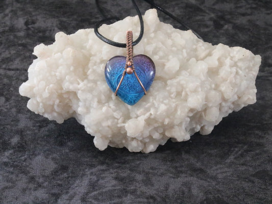 Swirl Resin Heart Pendant